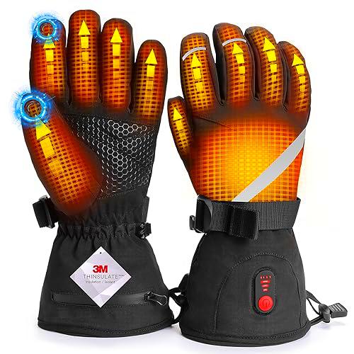 Guantes térmicos para hombres y mujeres con batería recargable de 7,4 V 3000 mAh (tamaño M)