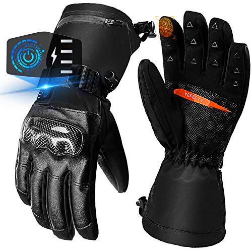 Guantes Calefactables Hombre Mujer - 7,4V Bateria Guantes Calefactables para Deportes de Invierno al Aire Libre