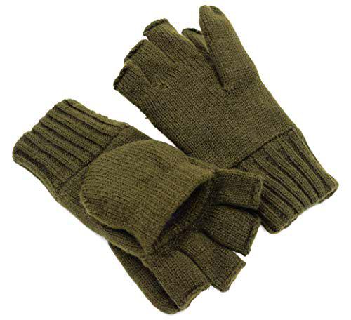 Guantes de punto Thinsulate Green Hunter sin yemas de los dedos con mazo plegable