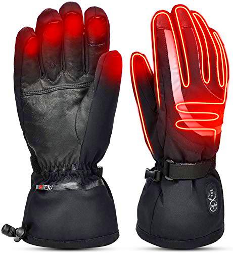 SNOW DEER Guantes Calefactables,Hombres Mujeres 7.4V 2200MAH Batería Recargable Electrónica Guantes para Deportes Al Aire Libre Esquí Caza Pesca Equitación Ciclismo Motocicleta Calentador De La Mano