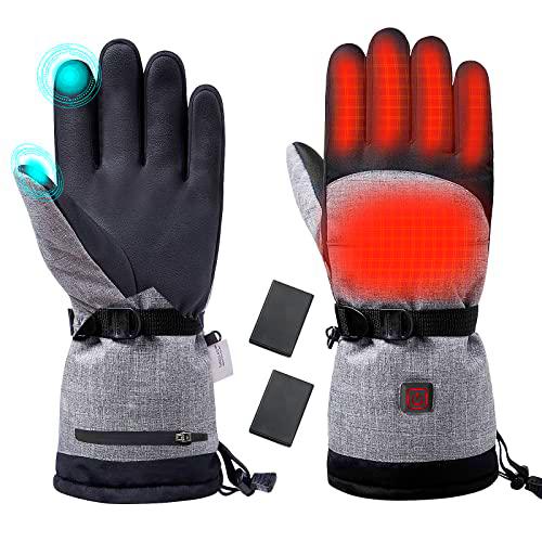 Homgaty Guantes con calefacción, pantalla táctil impermeable con batería