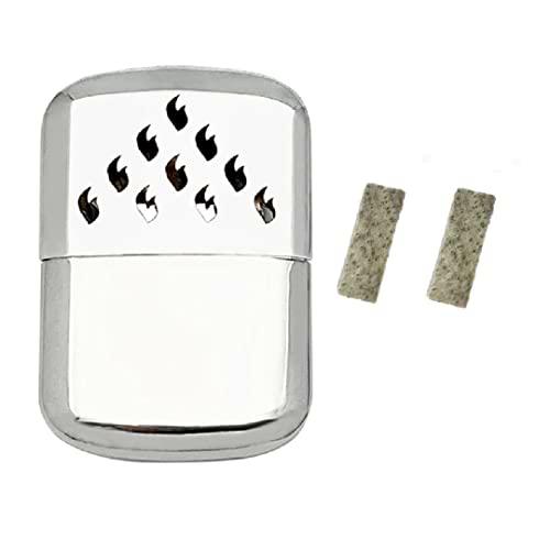 A-ONE Encendedor Fluid Hand Warme+ 2 piezas de repuesto Platinum Catalytic Heater-Para Invierno Pesca Camping Esquí- Reutilizable sin llama Metal Pocket Hand Warmer