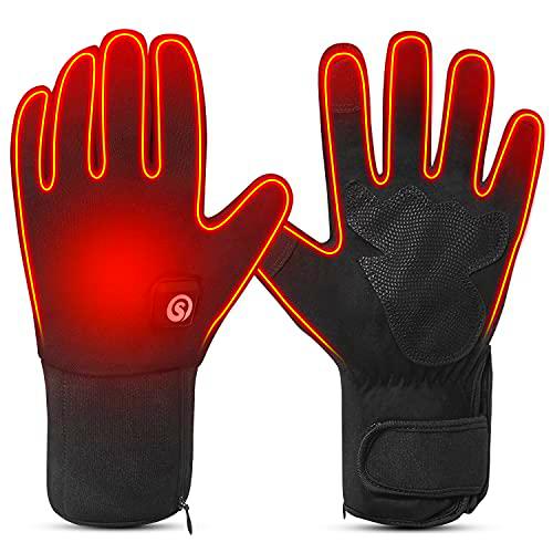 SAVIOR HEAT Guantes calentados para Hombres y Mujeres,Guantes de Motocicleta de batería Recargable Fina para Invierno