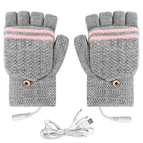 Flintronic Guantes Calefactables USB, Guantes Térmicos USB Unisex de Invierno