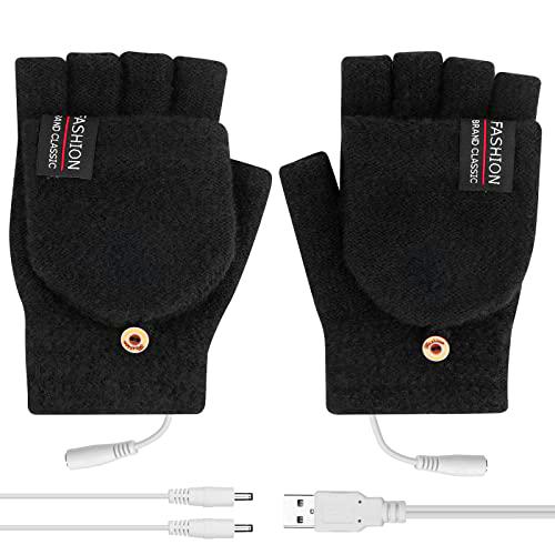 Flintronic Guantes Calefactables USB, Guantes Térmicos USB Unisex de Invierno