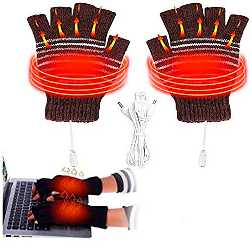 HEYBEC Guantes térmicos USB, 1 par de guantes calefactores eléctricos recargables