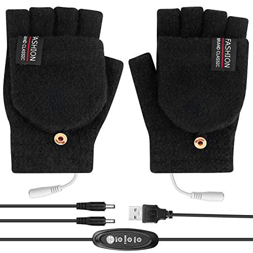 Flintronic Guantes Calefactables USB, Guantes Térmicos Temperatura Ajustable